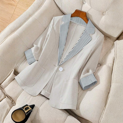 Phoebe | Women’s Classy Button Front Long Sleeve Blazer Coat