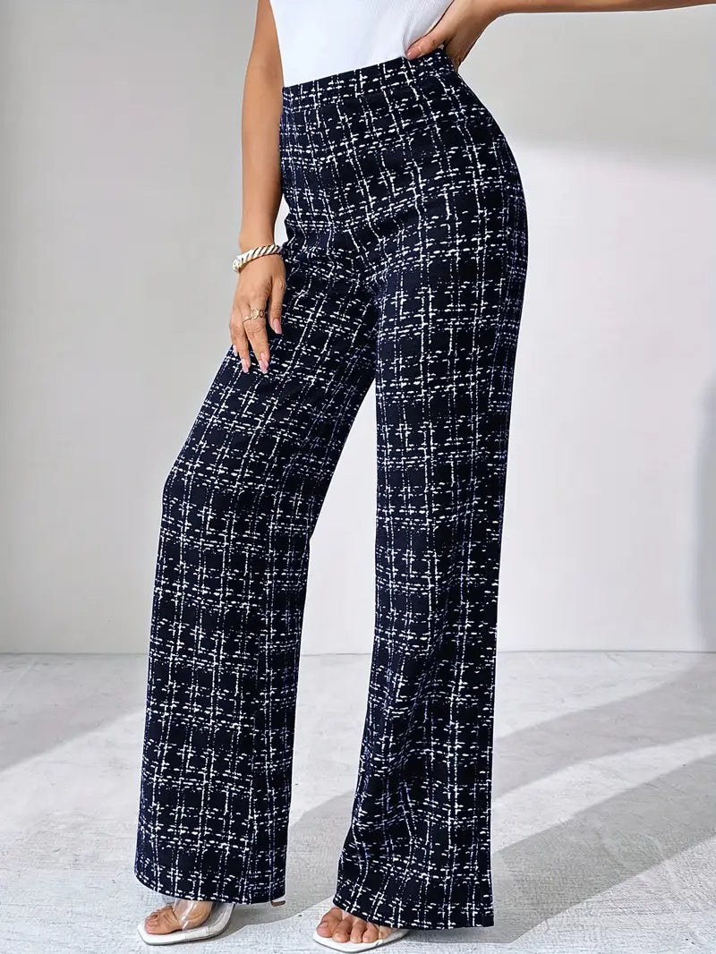 Danica | Women’s Tweed Plaid Flare Pants