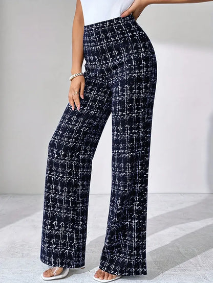 Danica | Women’s Tweed Plaid Flare Pants