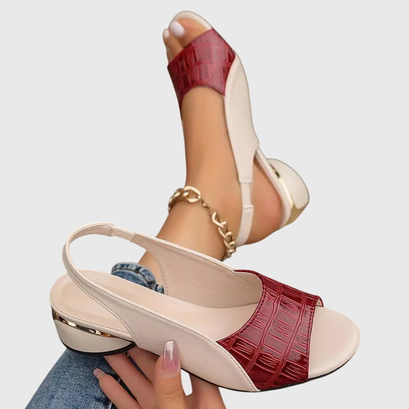 Ariana | Women’s Colorblock Peep Toe Slingback Heel Sandals