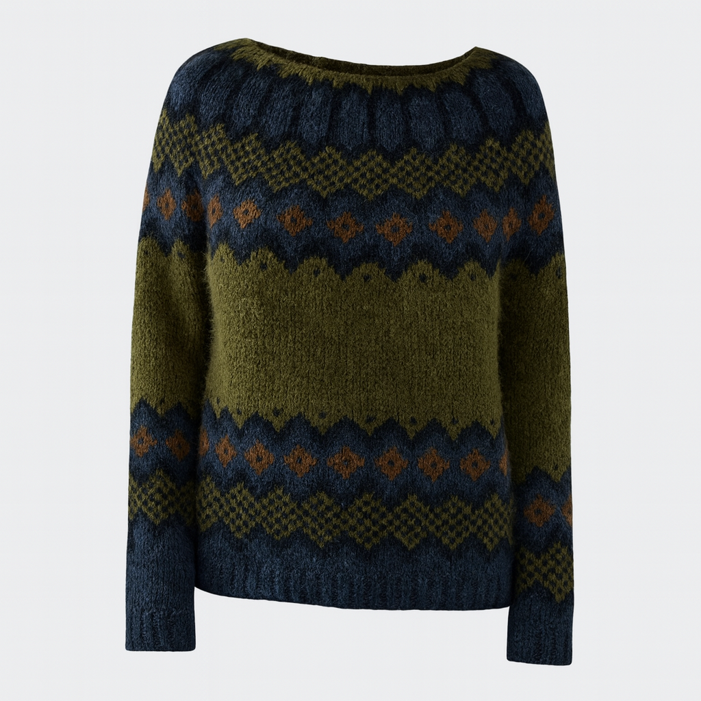 Iris | Women’s Patterned Knit Sweater with Seasonal Design