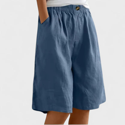 Avelyn | Women’s Elegant Linen Wide Leg Shorts