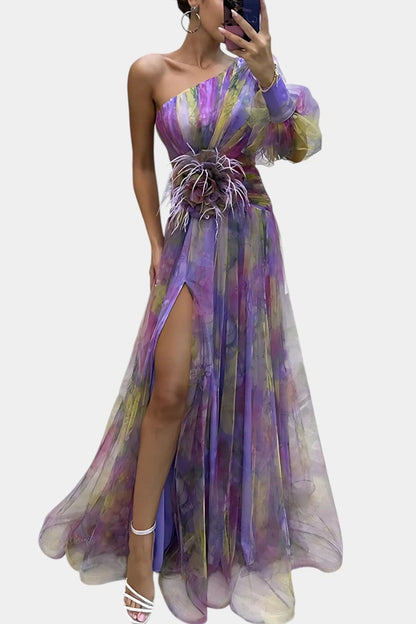 Everly | Women’s Elegant Floral Slit Maxi Dress
