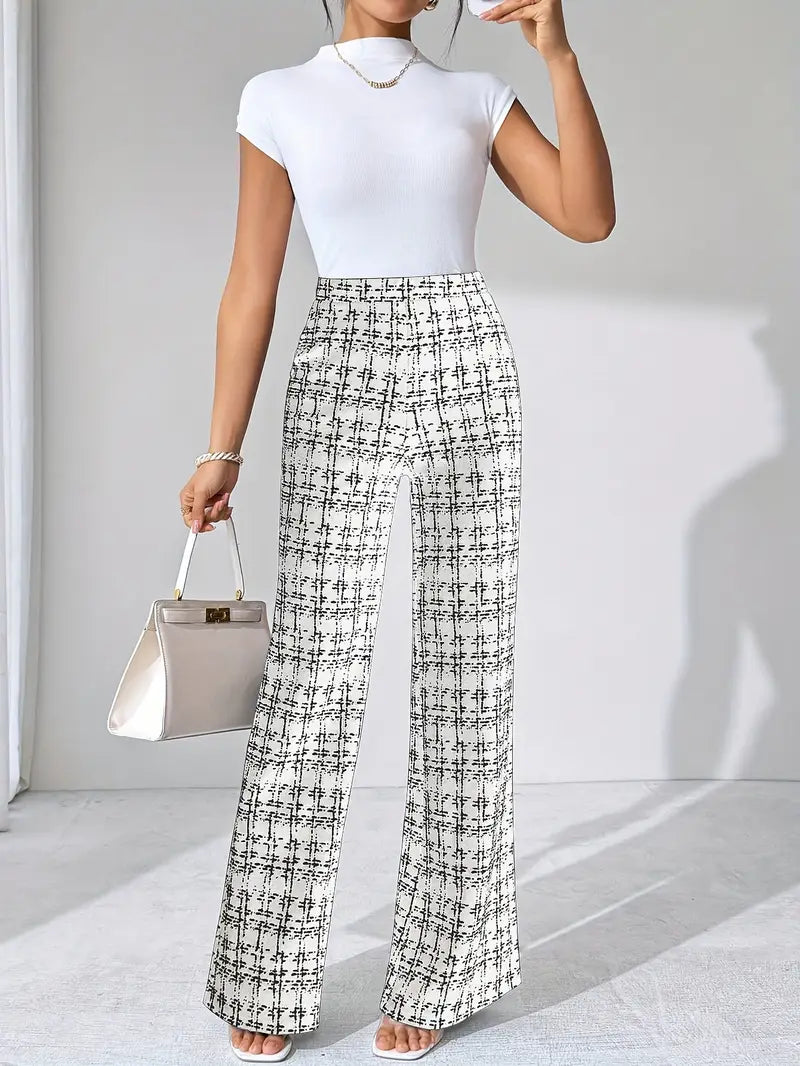 Danica | Women’s Tweed Plaid Flare Pants