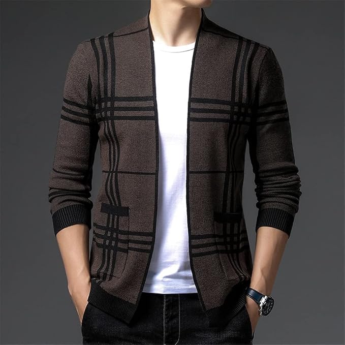 Calder | Men’s Plaid Knit Cardigan