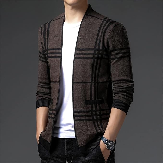 Calder | Men’s Plaid Knit Cardigan