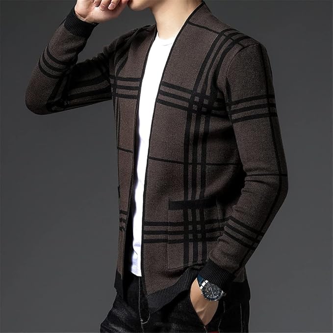 Calder | Men’s Plaid Knit Cardigan