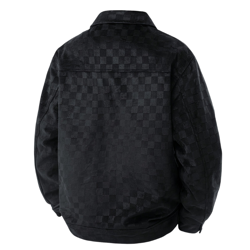 Shawn | Men’s Checkered Collared Jacket with Full Sleeves