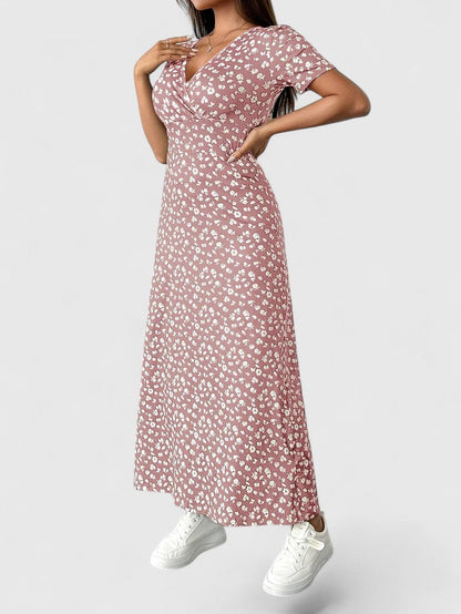 Annalise | Women’s Floral Flutter Sleeve Maxi Dress
