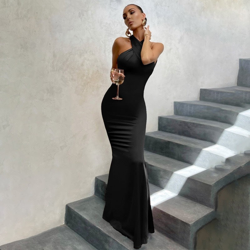 Valentina | Women’s Backless Fishtail Bodycon Maxi Dress