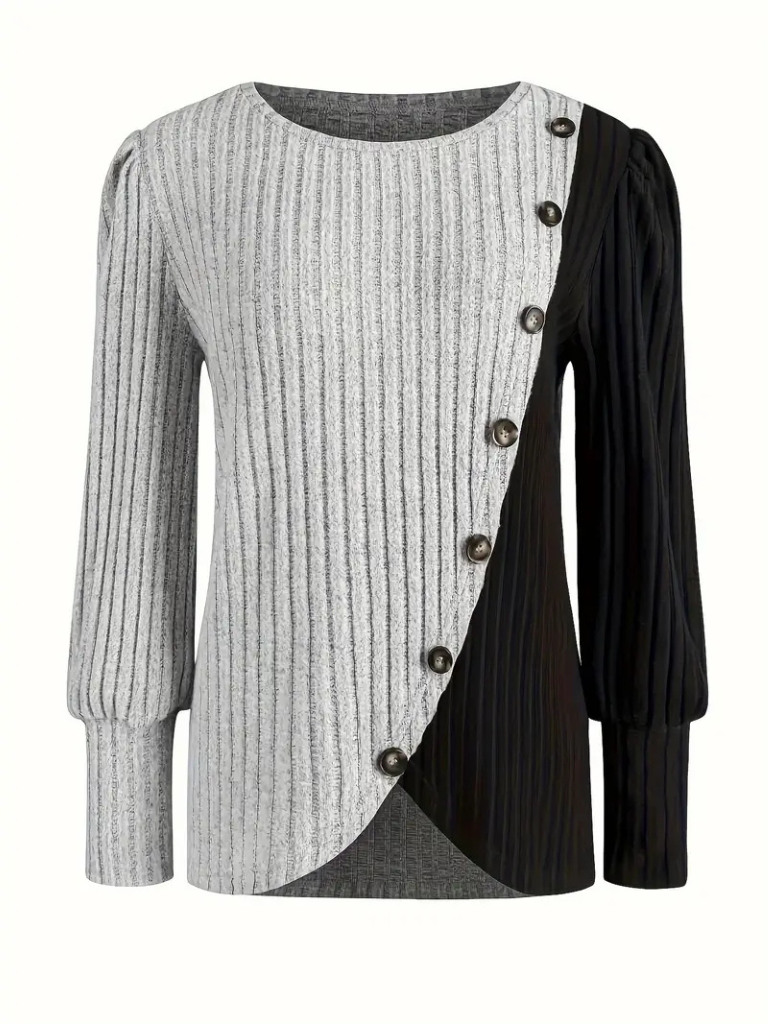 Janelle | Women’s Two-Tone Knitted Longsleeve Sweater