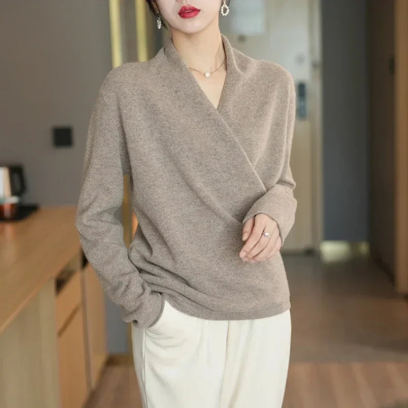 Daphne | Women’s Soft V-Neck Knit Pullover with Relaxed Fit