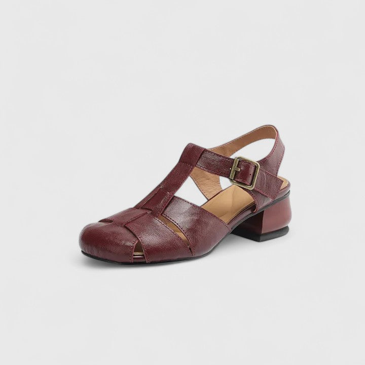 Jolene | Women’s Vintage Peep-Toe Block Heel Sandals