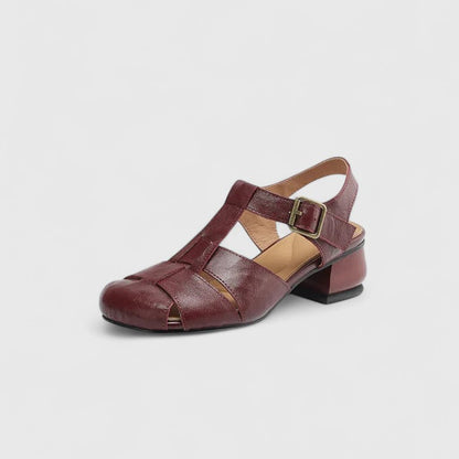 Jolene | Women’s Vintage Peep-Toe Block Heel Sandals