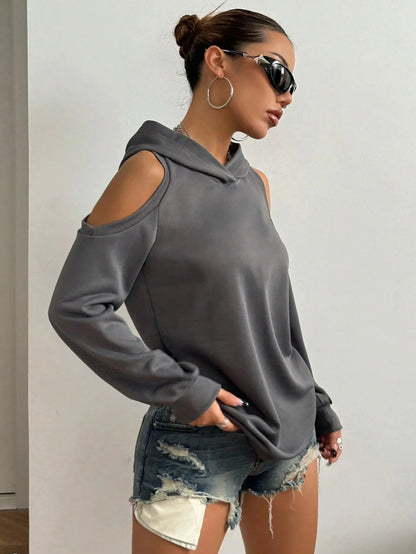 Riley | Women’s Off-Shoulder Hooded Sweatshirt