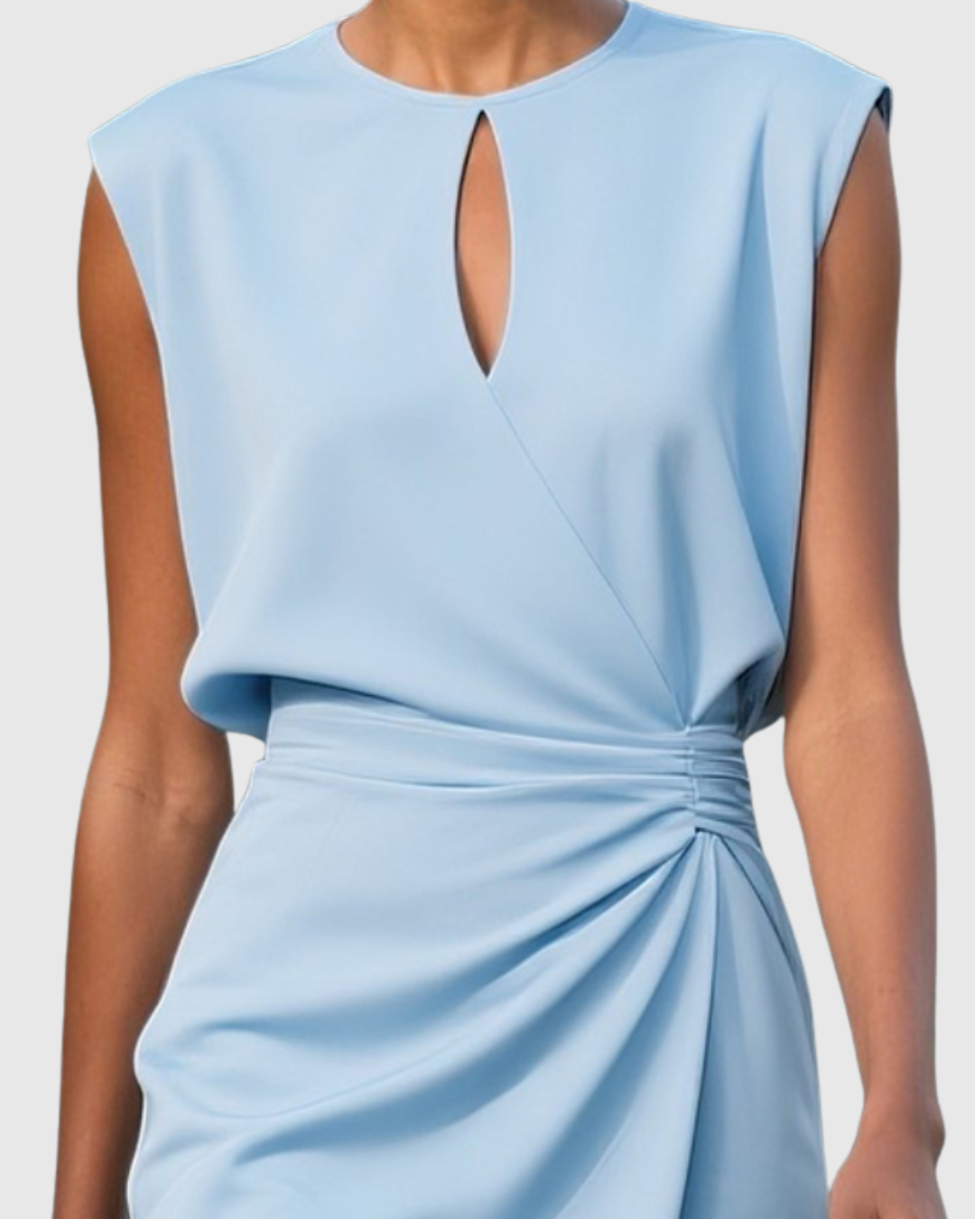 Cressida | Women’s Elegant Ruched Keyhole Midi Dress