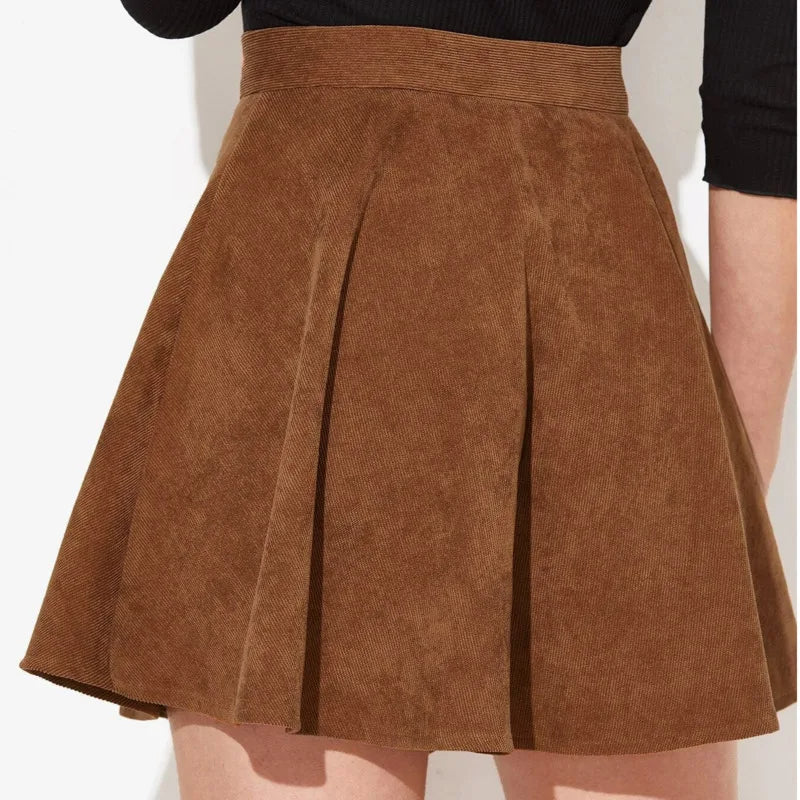 Lena | Women’s Corduroy Mini Skirt with Button Front