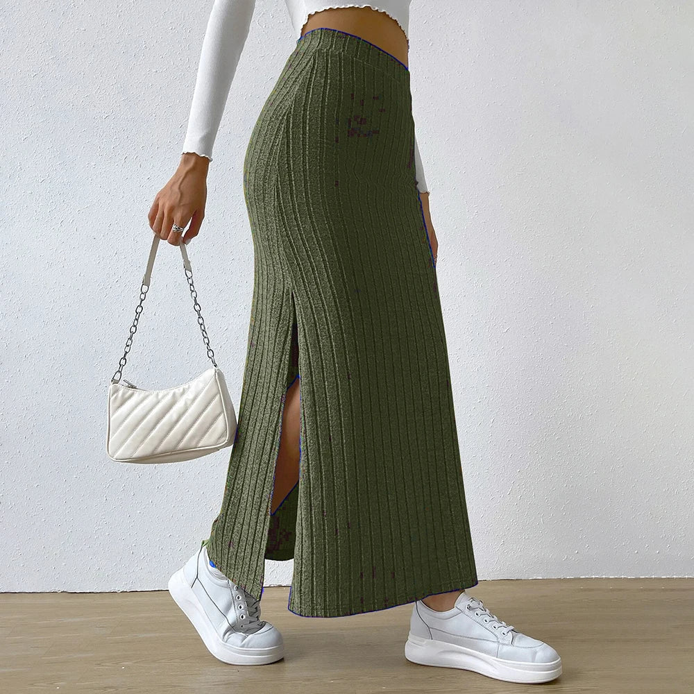 Estelle | Women’s Textured Knit Maxi Skirt