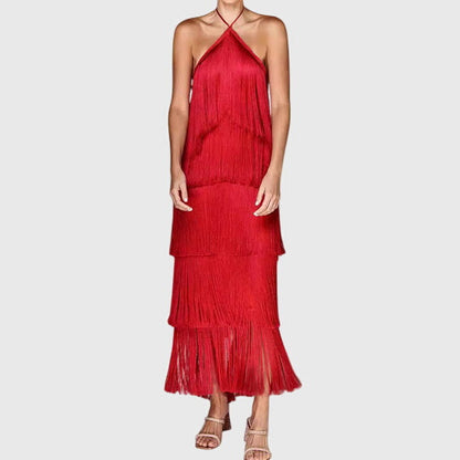 Christelle | Women’s Halter Fringe Tassel Party Dress