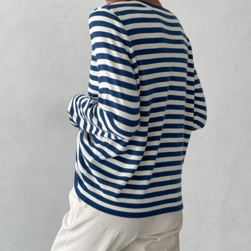 Nora | Women’s Striped Crew Neck Long-Sleeve Top