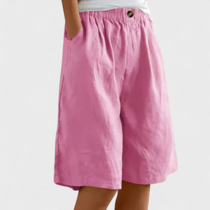 Avelyn | Women’s Elegant Linen Wide Leg Shorts
