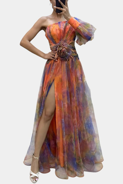 Everly | Women’s Elegant Floral Slit Maxi Dress