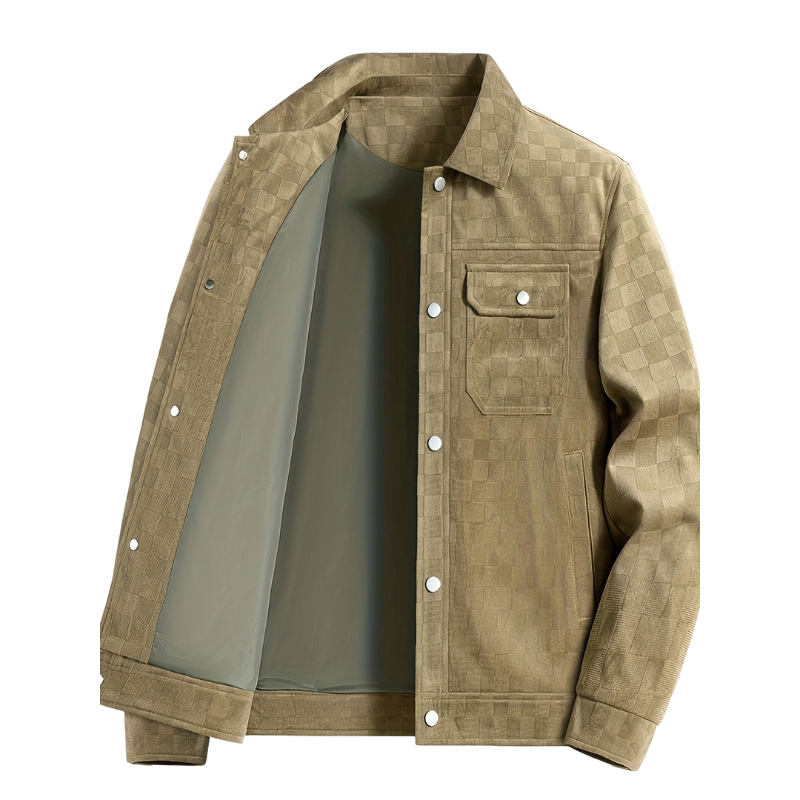 Shawn | Men’s Checkered Collared Jacket with Full Sleeves