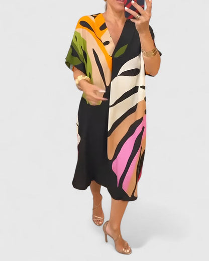 Hayden | Women’s Comfortable Abstract Print Midi Dress