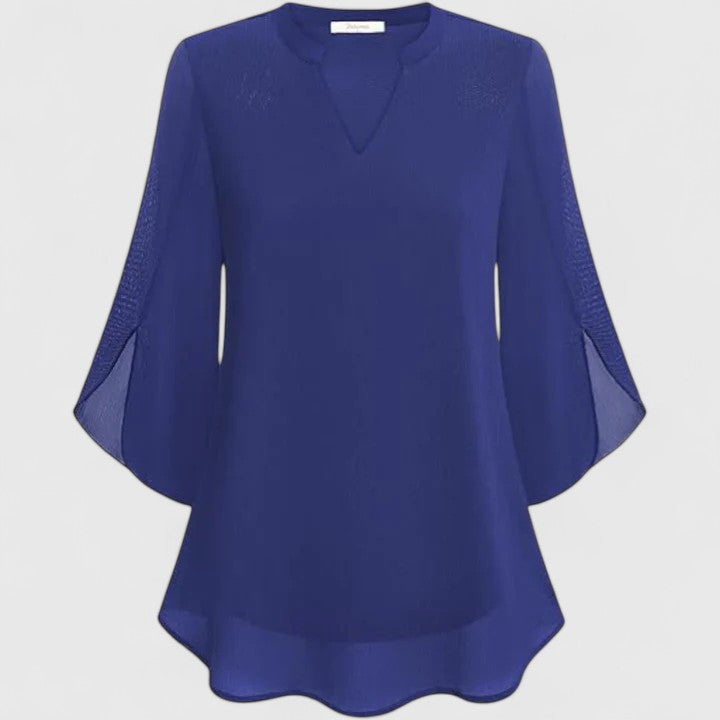 Camryn | Women’s Sophisticated Chiffon V-Neck Blouse
