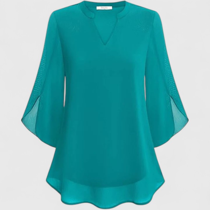 Camryn | Women’s Sophisticated Chiffon V-Neck Blouse