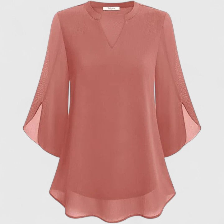 Camryn | Women’s Sophisticated Chiffon V-Neck Blouse