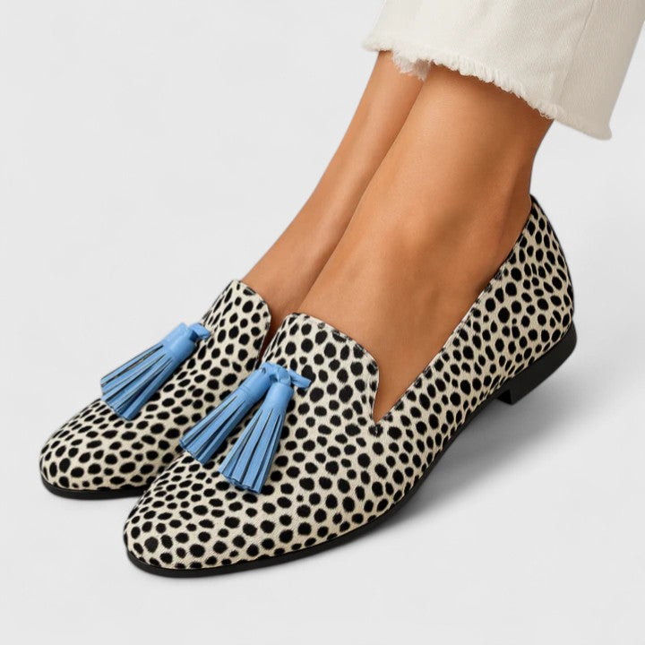 Ysabelle | Women’s Printed Tassel Slip On Loafers