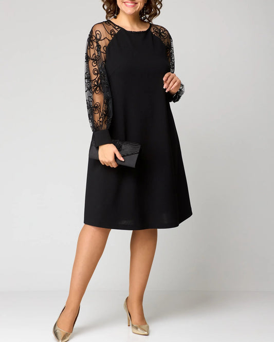 Delaney | Women’s Elegant Lace Sleeve Midi Dress