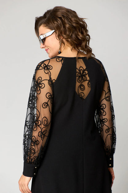 Delaney | Women’s Elegant Lace Sleeve Midi Dress