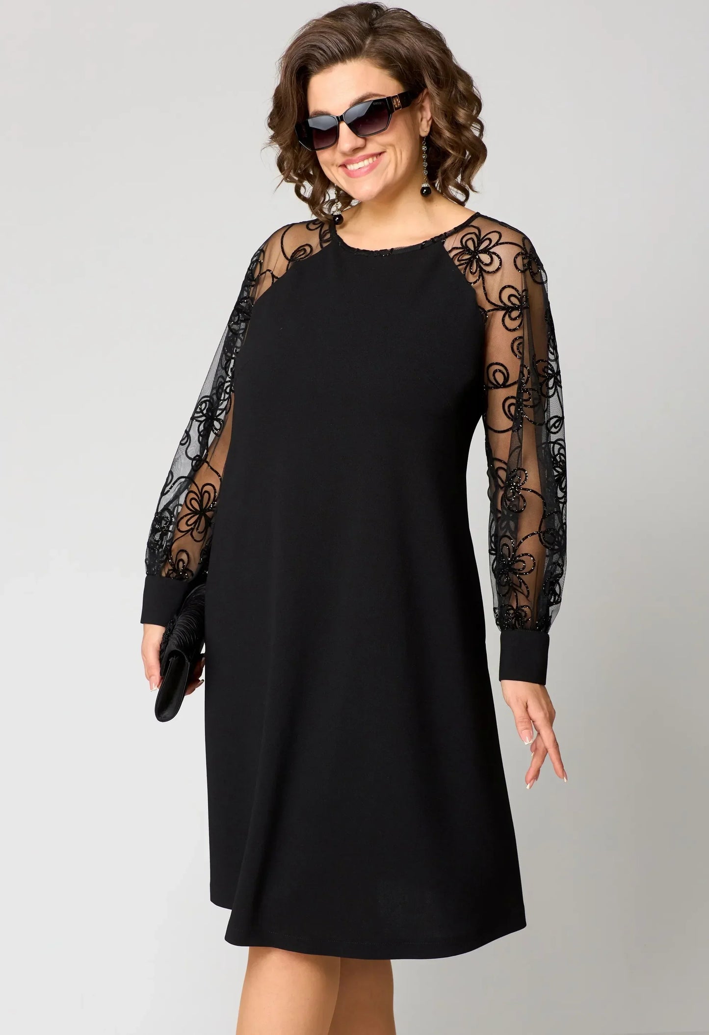 Delaney | Women’s Elegant Lace Sleeve Midi Dress