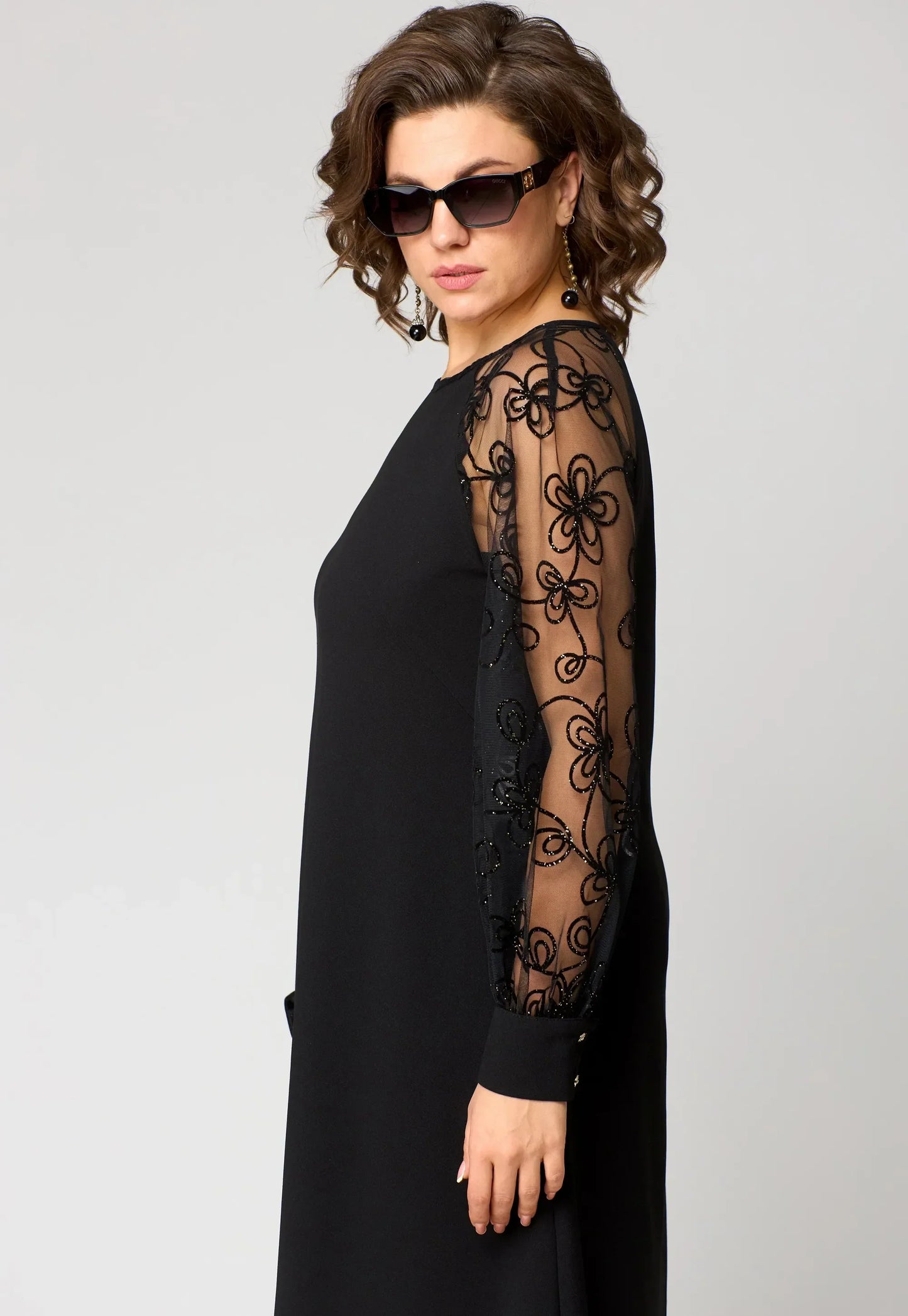 Delaney | Women’s Elegant Lace Sleeve Midi Dress