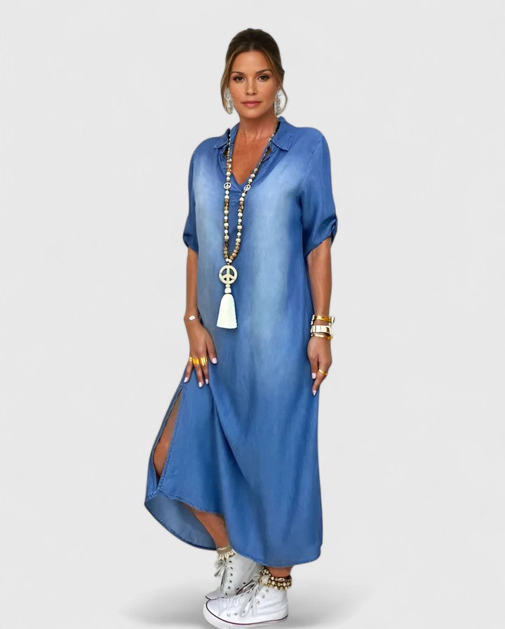 Brynlee | Women’s Sophisticated V-Neck Maxi Dress