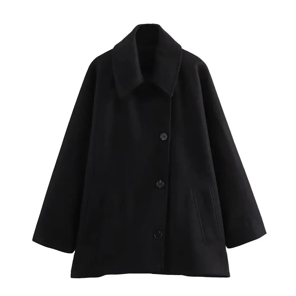 Margot | Women’s Oversized Blend Coat with Classic Lapel Collar