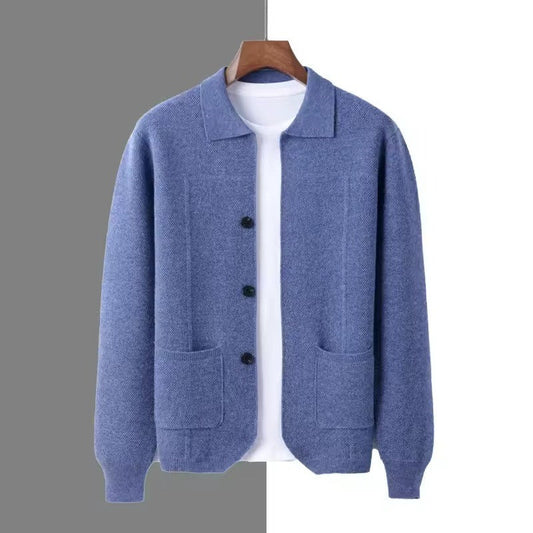 Billy | Men’s Warm Button-Front Collared Knit Cardigan