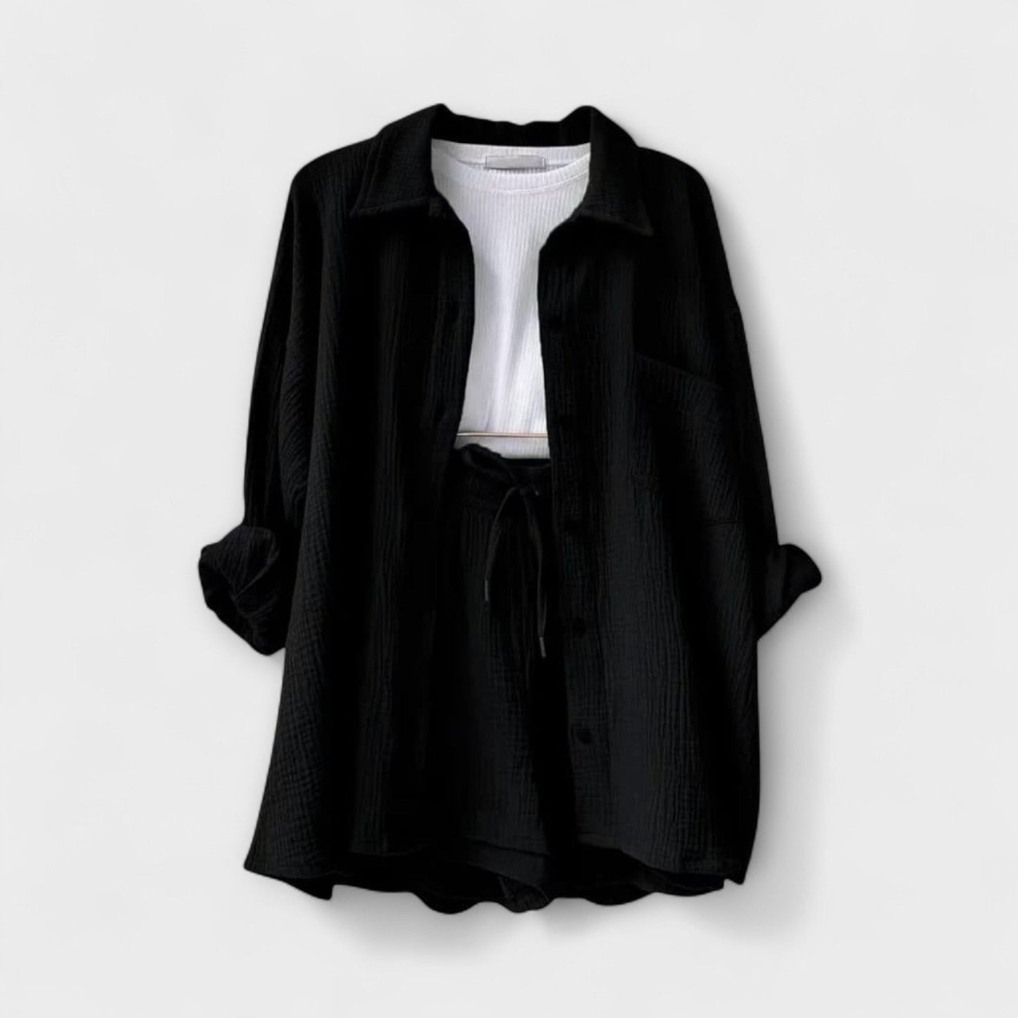 Primrose | Women’s Elegant Linen Shirt And Shorts Set