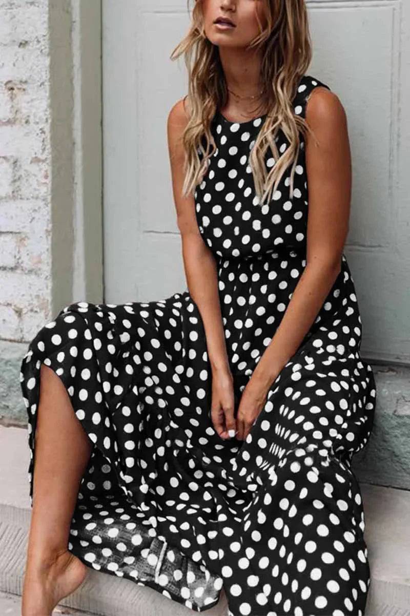 Georgina | Women’s Polka Dot Sleeveless Spring Casual Dress