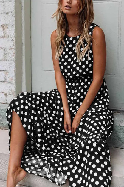 Georgina | Women’s Polka Dot Sleeveless Spring Casual Dress