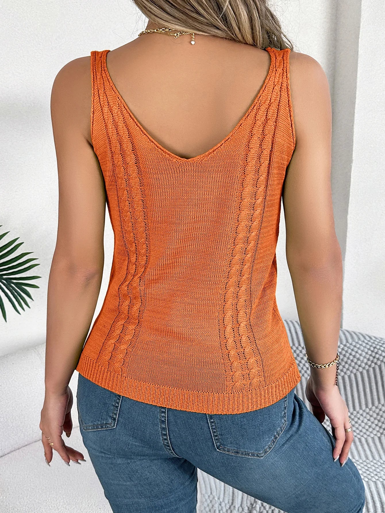 Emilia | Women’s Chevron Knit Tank Top