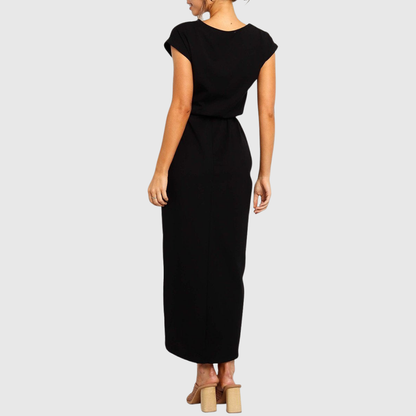 Brielle | Women’s Casual Belted Tulip Hem Midi Dress