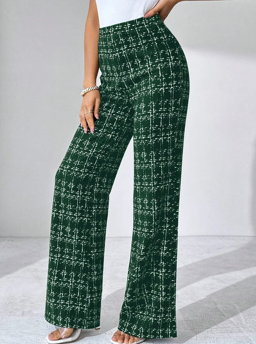 Danica | Women’s Tweed Plaid Flare Pants