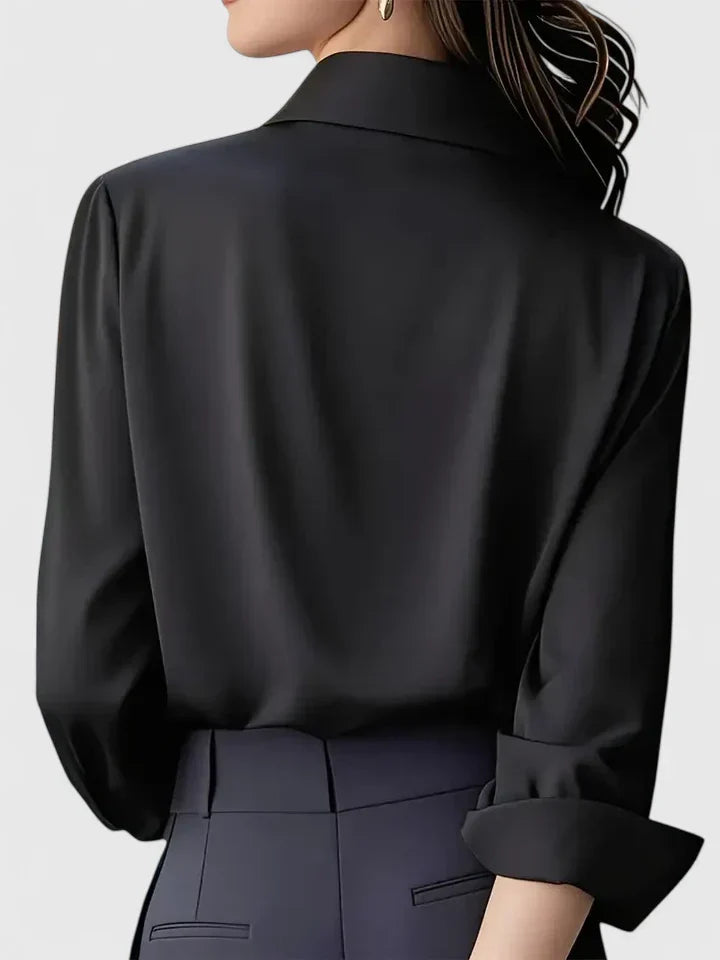 Celeste | Women’s Elegant Satin Long Sleeve Blouse