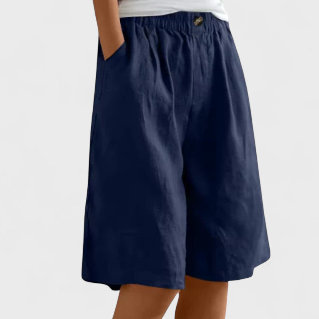 Avelyn | Women’s Elegant Linen Wide Leg Shorts