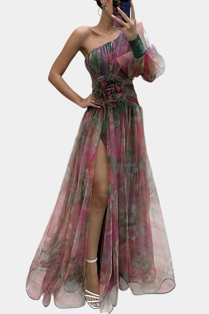 Everly | Women’s Elegant Floral Slit Maxi Dress