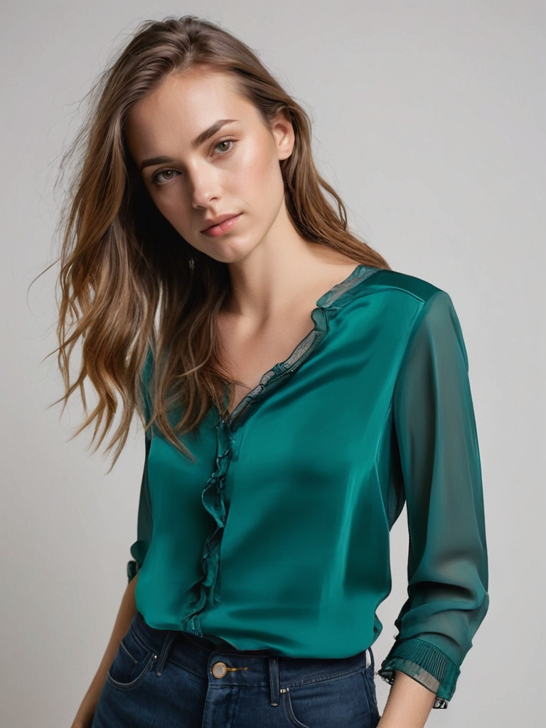 Noelle | Women’s Elegant Long Sleeve Ruffle Blouse