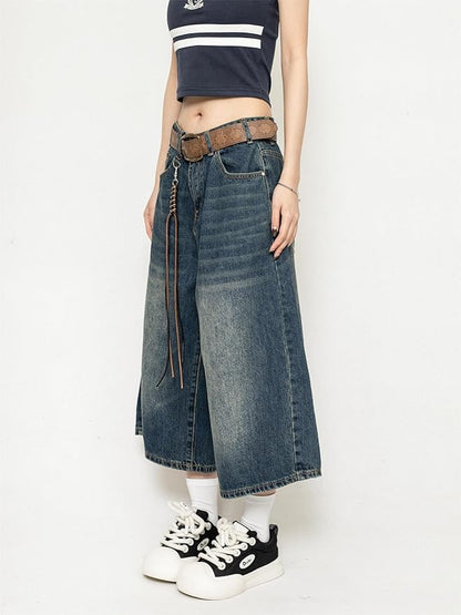 Keegan | Women’s Wide-Leg Denim Culotte with Cropped Length